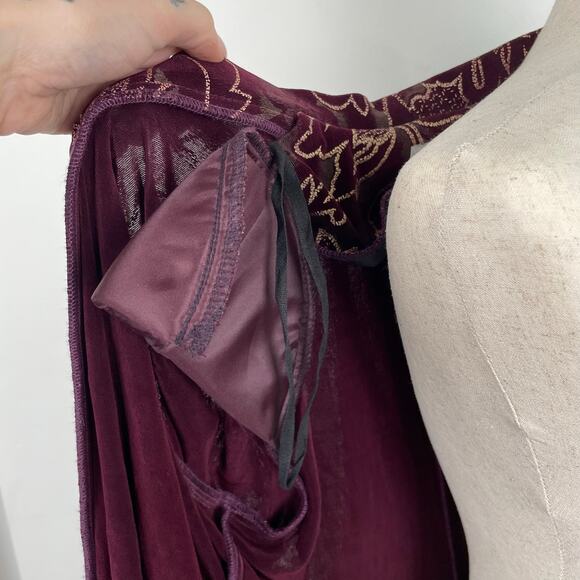 R&M Richards Jacket 6P Purple Metallic Floral Slinky Stretch Dressy Travel Knit - Picture 8 of 15